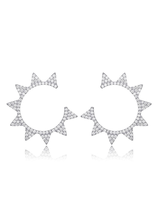 Silver Hera Sunburst Earrings