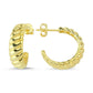 Gold Danu Twist Half Hoop Earrings