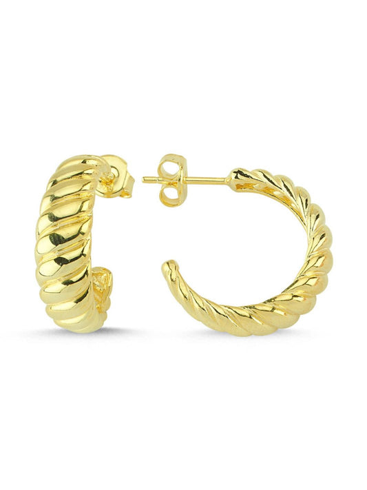 Gold Danu Twist Half Hoop Earrings