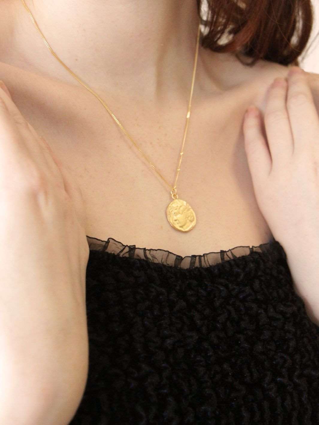 Gold Fortuna Roman Coin Necklace